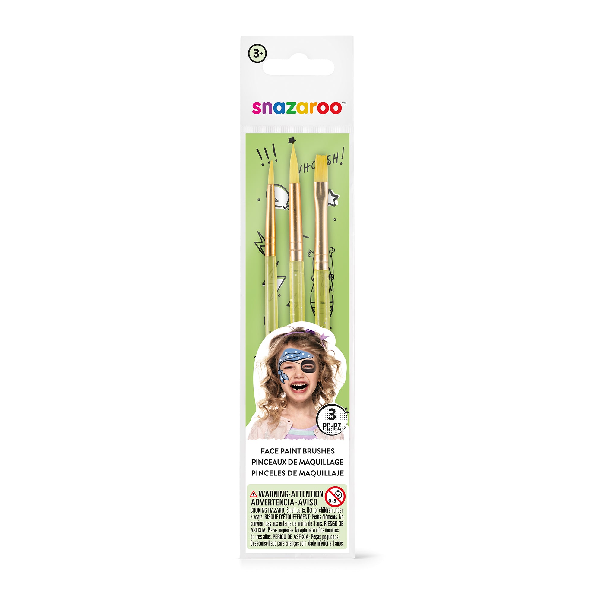 Snazaroo Set 3 Schminkpinsel Unisex