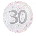 30 für Jubiläum Geburtstag Jahrestag Folienballon 45cm 18"