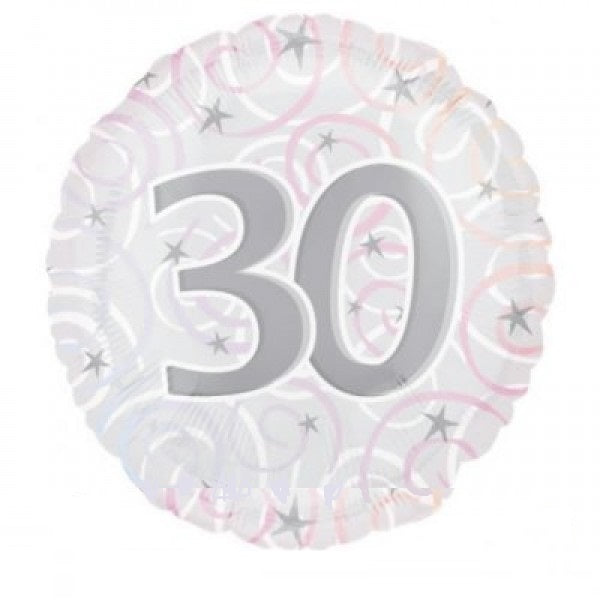 30 für Jubiläum Geburtstag Jahrestag Folienballon 45cm 18"