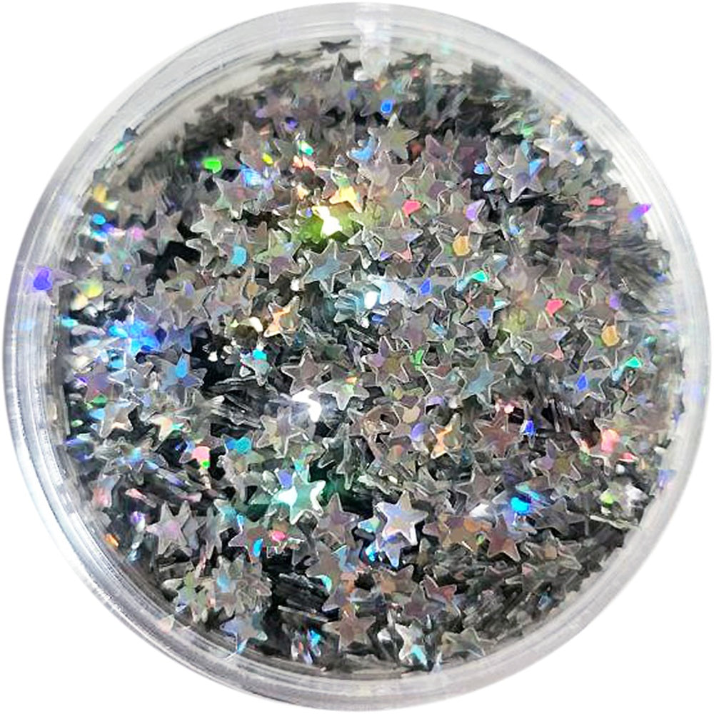 6 g Bio Streu Glitzer Silber Sterne Eulenspiegel