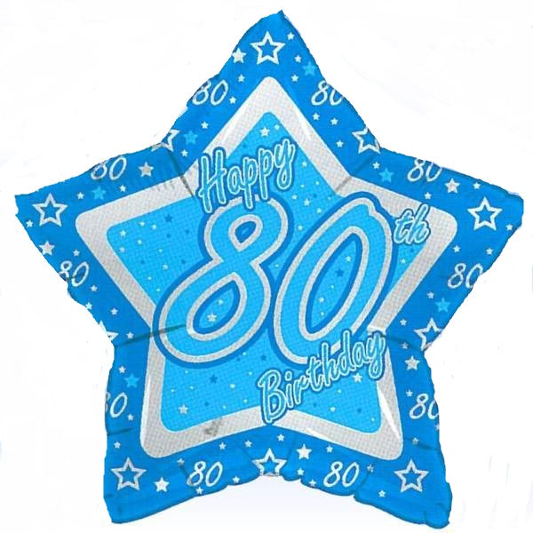 80. Geburtstag Stern Folienballon 45cm 18"