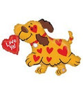 Hund trägt Herz Love ya! Folienballon 99cm 39"