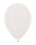 All over Stars Weiß 390 Crystal Clear 12,5cm 5" Latex Luftballons Sempertex 50 Stück