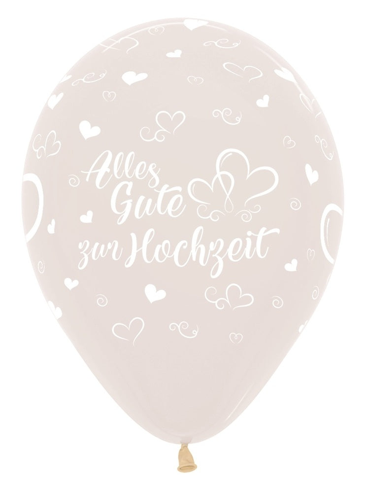 Alles Gute zur Hochzeit Herzen 390 Crystal Clear 30cm 12 Inch Latex Luftballons Sempertex