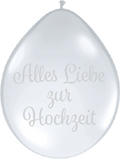 Alles Liebe zur Hochzeit 12,5cm 5 Inch Neck Up Latex Luftballons Qualatex