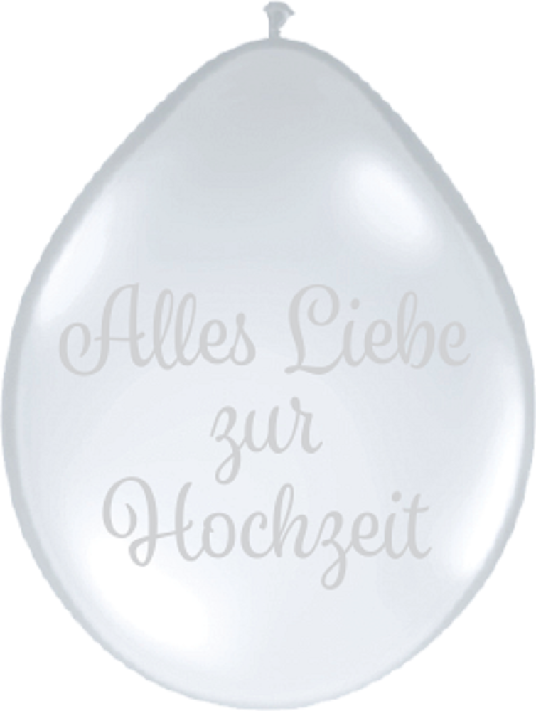 Alles Liebe zur Hochzeit 12,5cm 5 Inch Neck Up Latex Luftballons Qualatex