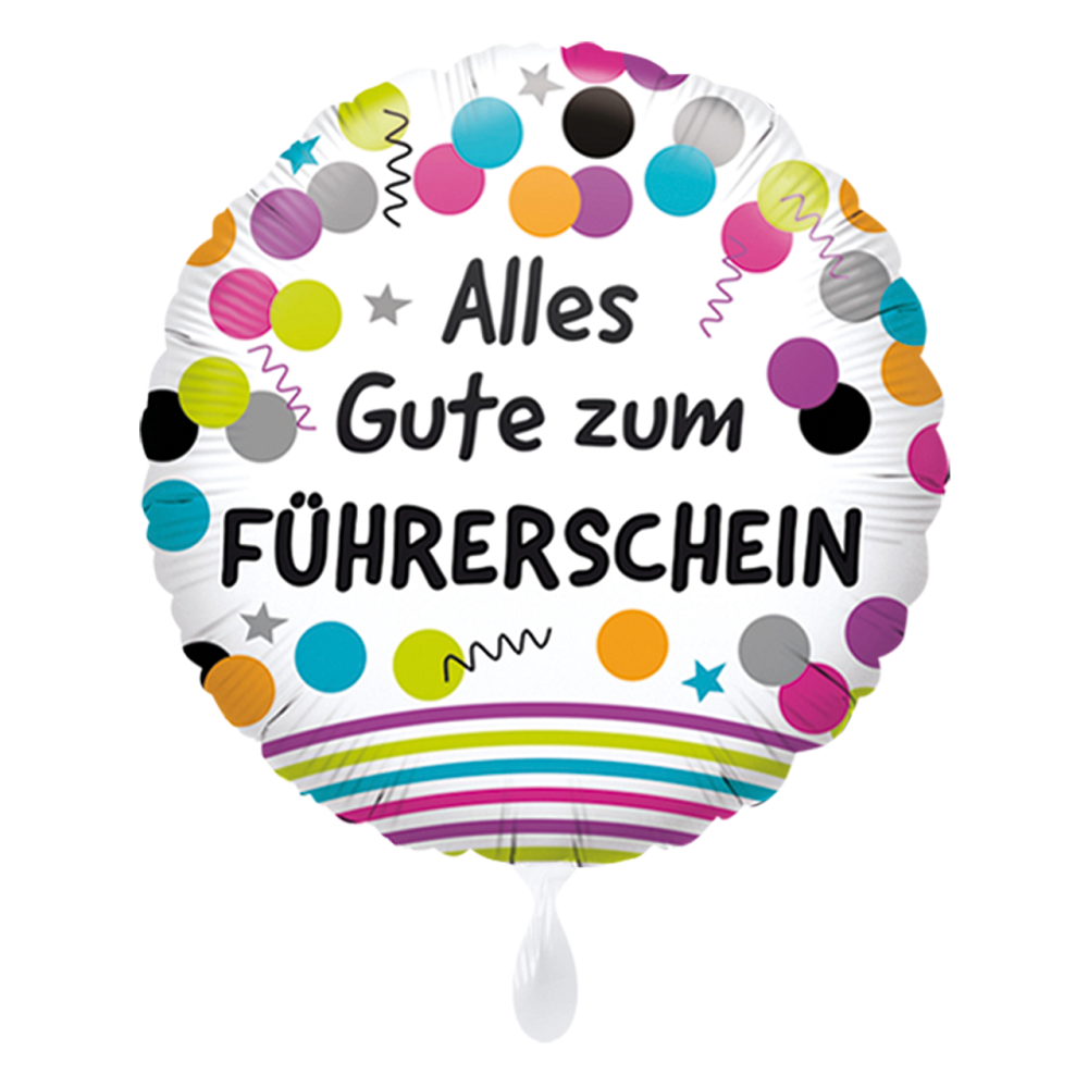 Alles Gute zum Führerschein Folienballon 43cm 17''