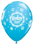 Baby Boy Dots Robins Egg Blue 27,5cm 11" Latex Luftballons Qualatex