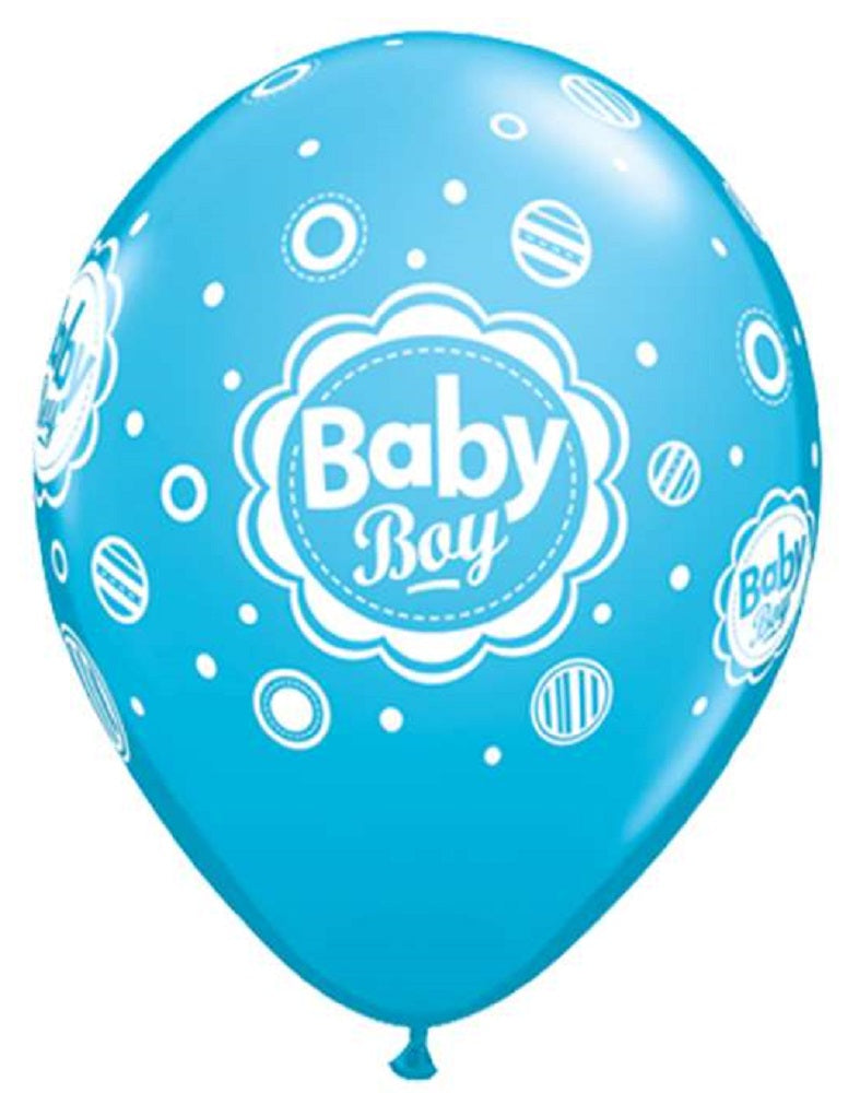 Baby Boy Dots Robins Egg Blue 27,5cm 11" Latex Luftballons Qualatex