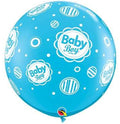 Baby Boy Dots Robins Egg Blue 90cm 36" Latex Riesenluftballons Qualatex