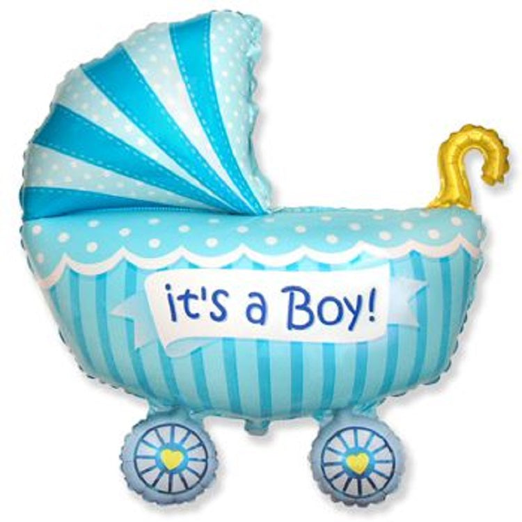 Baby Buggy Blau Kinderwagen Folienballon
