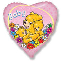 Baby Girl Bär Rosa Herz Folienballon 45cm 18 Inch