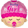 Baby Girl mit Mütze Folienballon 45cm