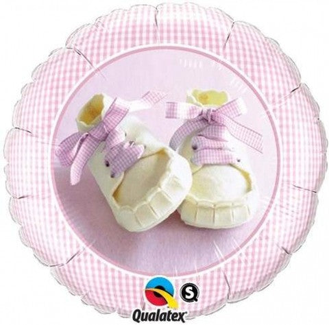 Babyschuhe rosa Folienballon - 46cm 18"