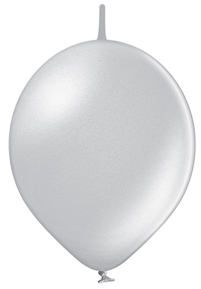 Belbal Links 061 Metallic Silver 27,5cm 11 Inch B95L Latex Luftballons