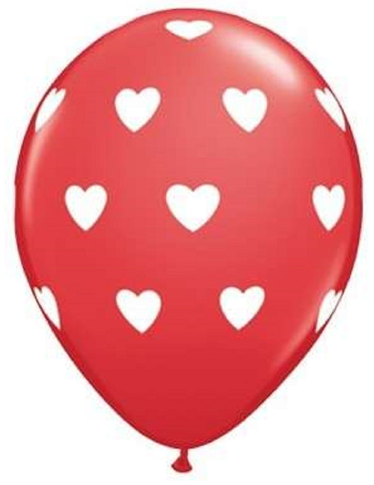 Big Hearts Red  27,5cm 11" Latex Luftballons Qualatex