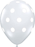 Big Polka Dots Diamond Clear 12,5cm 5" Latex Luftballons Qualatex 100 Stück