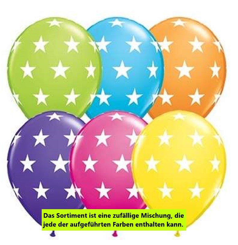 Big Stars Sortiment  27,5cm 11" Latex Luftballons Qualatex