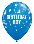 Birthday Boy Dark Blue 27,5cm 11" Latex Luftballons Qualatex