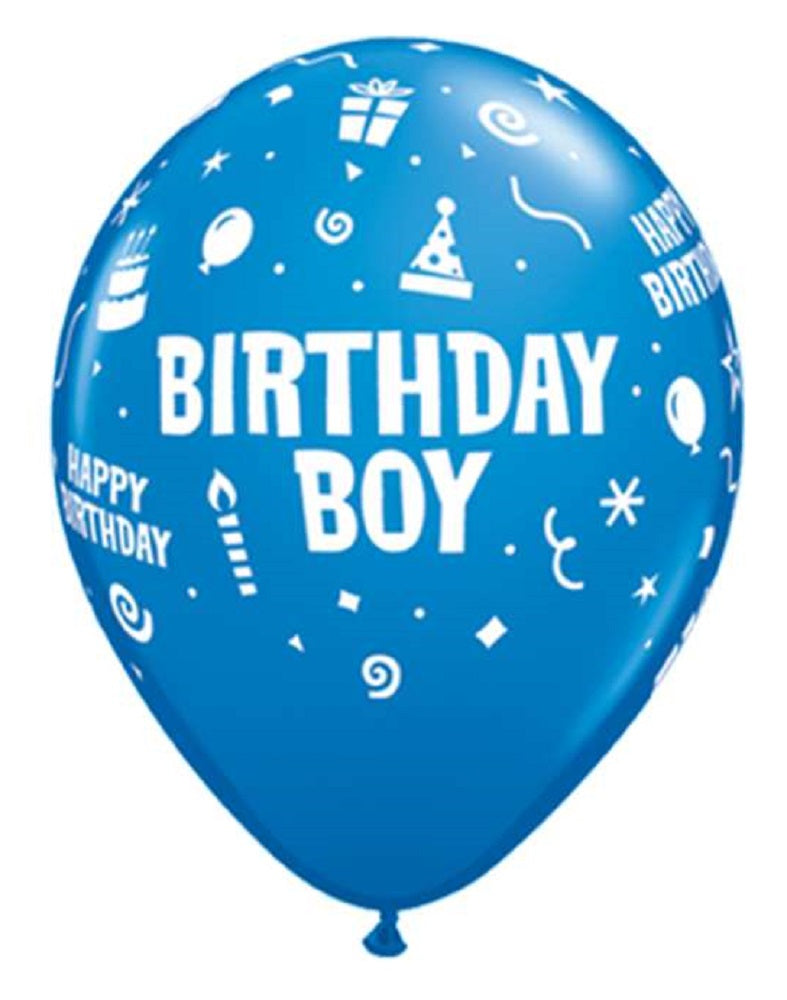 Birthday Boy Dark Blue 27,5cm 11" Latex Luftballons Qualatex