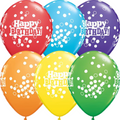 Qualatex Birthday Confetti Dots Bright Rainbow Sortiment 12,5cm 5 Inch Latex Luftballons