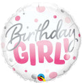 Birthday Girl Pink Dots Folienballon 46cm 18''