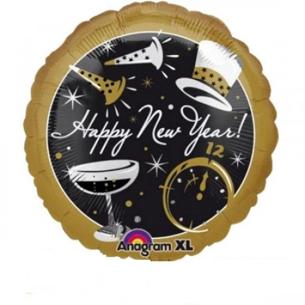 Black Affairs Silvester Happy New Year Folienballon 45cm 18"