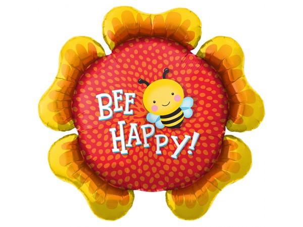 Blume mit Biene Bee Happy Folienballon 86cm 34"