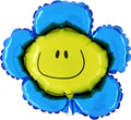 Blumen Smiley Flower blau Folienballon 104cm