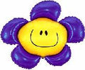Blumen Smiley Flower lila Folienballon 104cm