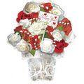 Blumenstrauß I love you rote und weiße Rosen 55 cm 22"