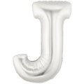 Buchstabe J silber Folienballon 101cm 40"