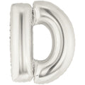 Buchstaben D Silber Folienballon - 101cm 40''