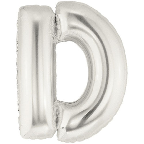 Buchstaben D Silber Folienballon - 101cm 40''
