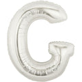 Buchstaben G silber Folienballon - 101cm 40''