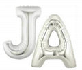 Buchstaben *JA* Silber Folienballon - jeder Buchstabe 86cm 34''
