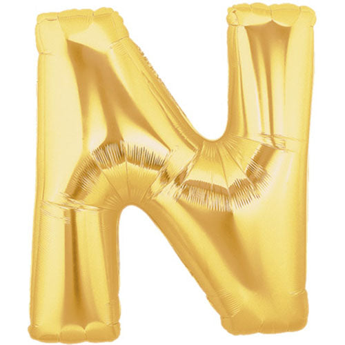 Buchstaben N gold Folienballon - 101cm 40''