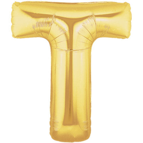 Buchstaben T Gold Folienballon - 101cm 40''