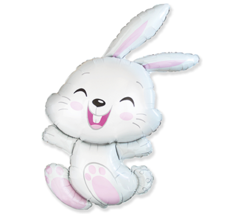 Bunny weißer Hase Folienballon 61 x 112 cm