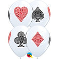 Card Suits Sortiment Standard White Spielkarten 27,5cm 11" Qualatex Latex Luftballons