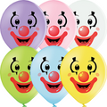 Clown Faces Pastel Sortiment 30cm 12" Latex Luftballons Belbal