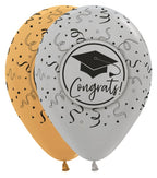Congrats Graduation Assortment 30cm 12 Inch Latex Luftballons Sempertex