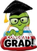 Congrats Grad Bookworm Glückwunsch Abschluss Bücherwurm Folienballon Microfoil - 94cm 37''