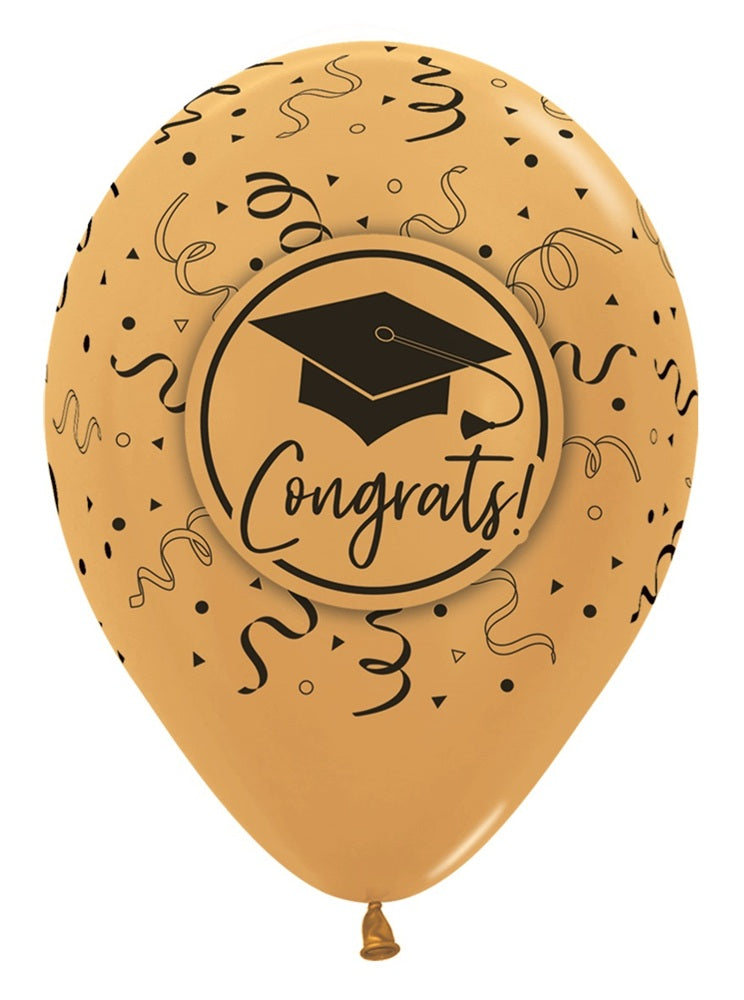 Congrats Graduation Assortment 30cm 12" Latex Luftballons Sempertex