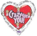 Crazy For You mit kleinen Äffchen Herz Folienballon 45cm 18''