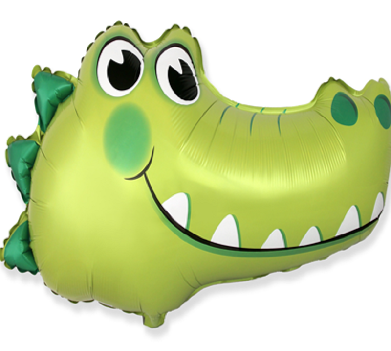 Crocodile Head Krokodilkopf Folienballon 42cm x 79cm