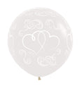 Crossed Hearts 390 Crystal Clear 61cm 24" Latex Luftballons Sempertex