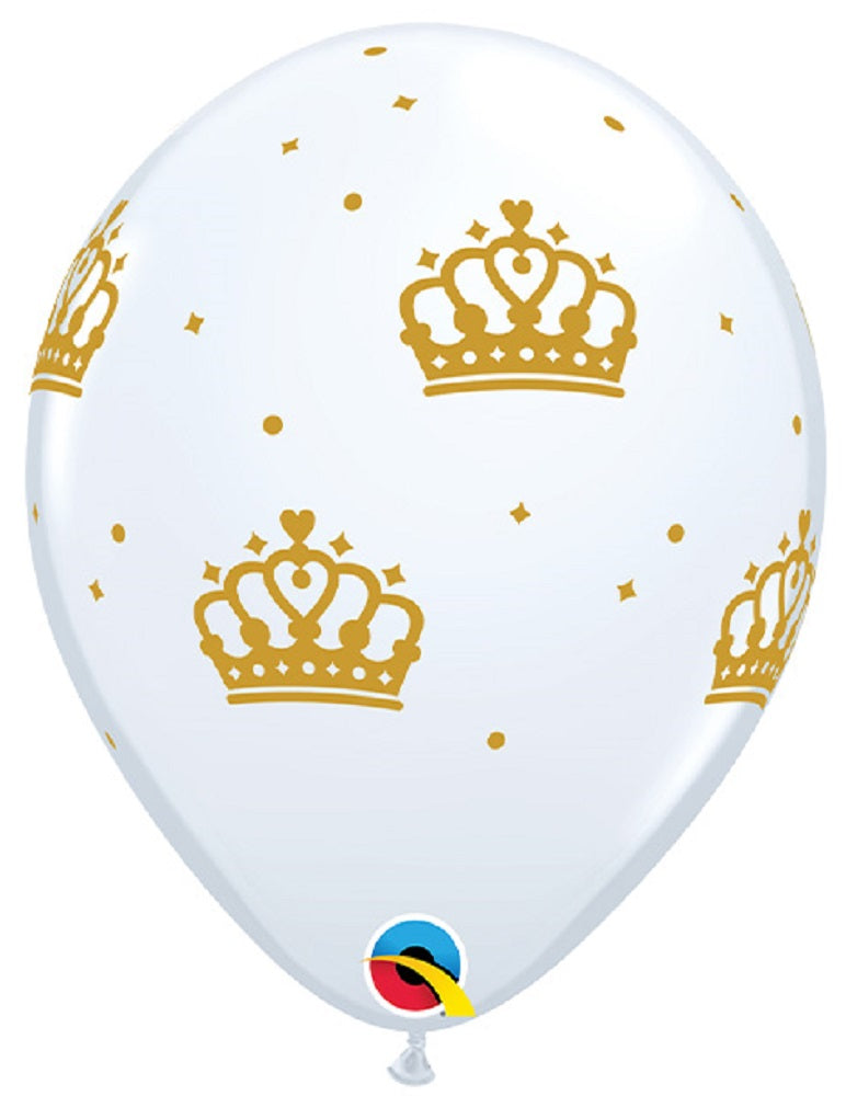 Crowns White 27,5cm 11" Latex Luftballons Qualatex