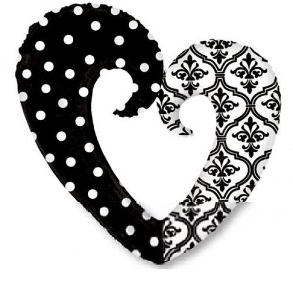 Damask and Dots Herz Folienballon 81cm 32"