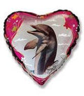 Delfin Herz Folienballon 45 cm